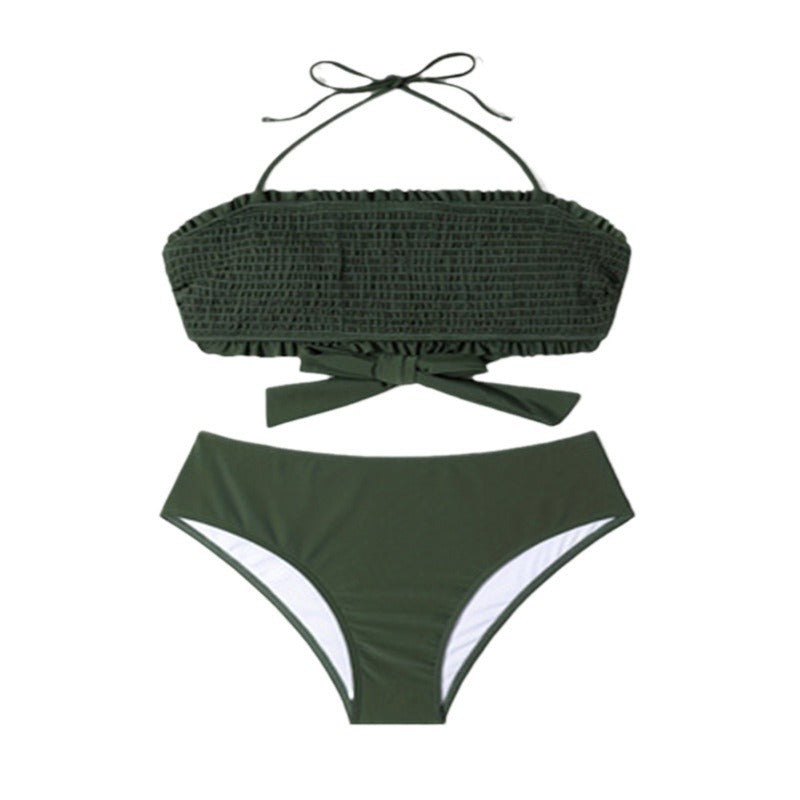 Ladies Ruffle Bandeau Two-Piece Bikini Set Lune London