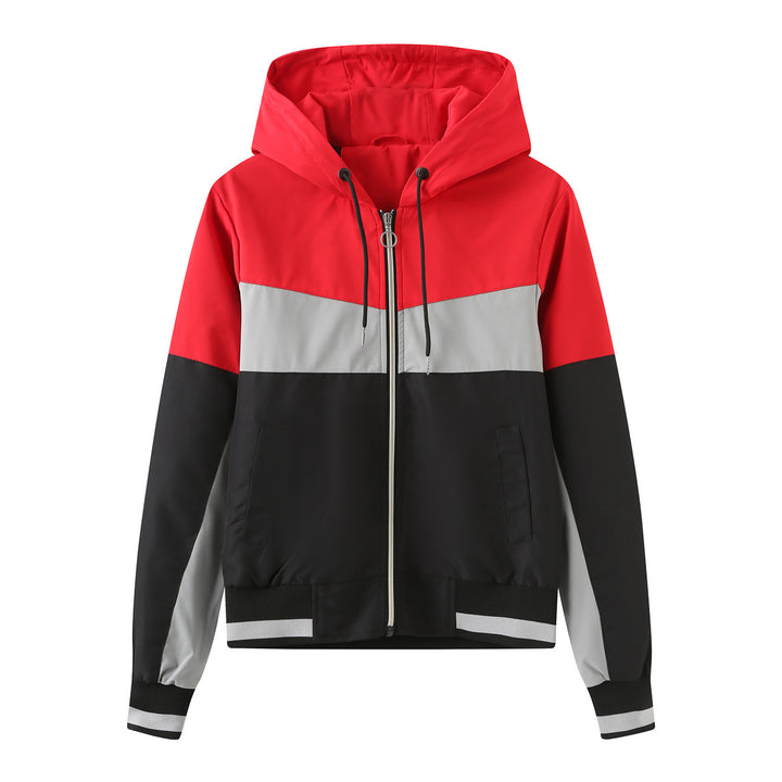 Fashionable women's windbreaker with contrasting color accents Chic und Stil
