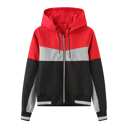 Fashionable women's windbreaker with contrasting color accents Chic und Stil