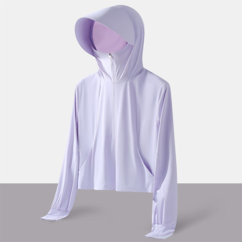 Ladies Breathable Sports Jacket with Hood and Zipper Lune London