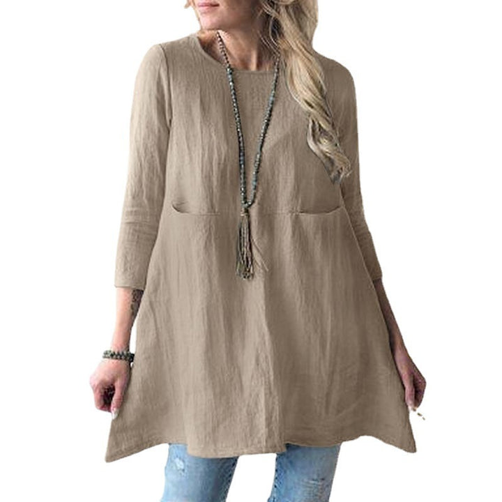 Casual tunic for women with side pockets and 3/4 sleeves Lune London