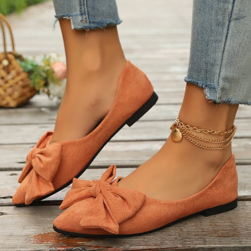 Women's ballet flats with elegant bow decoration and soft inner lining Lune London