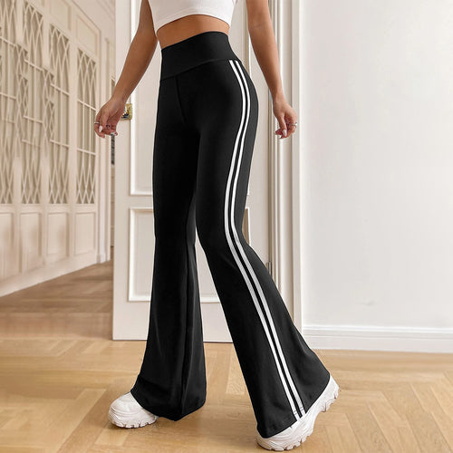 Pantalons de sport ajustés pour femmes avec bandes latérales Chic & Stil