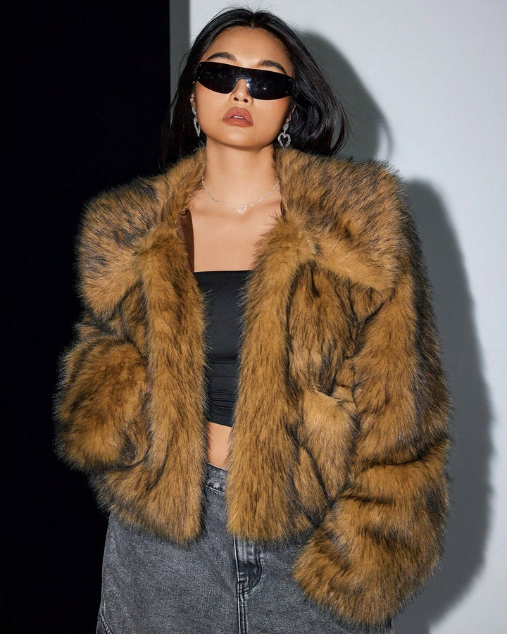 Ladies Chic and Stylish Faux Fur Jacket