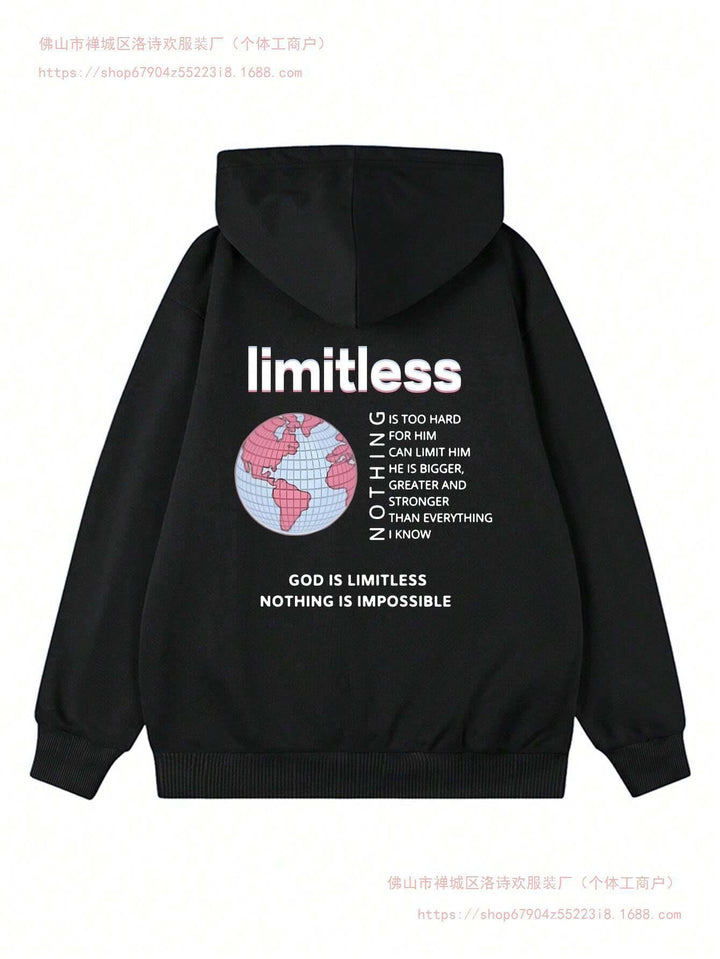Hooded sweatshirt for women with limiting statement and world map Lune London
