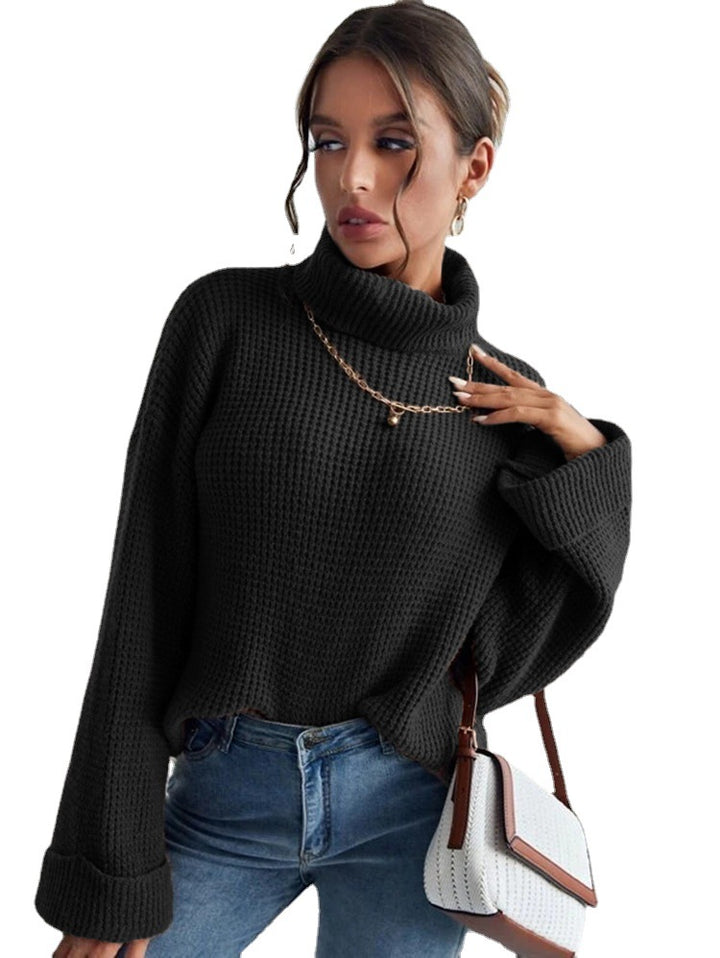 Casual knit sweater for women with high collar and loose fit Lune Londonl