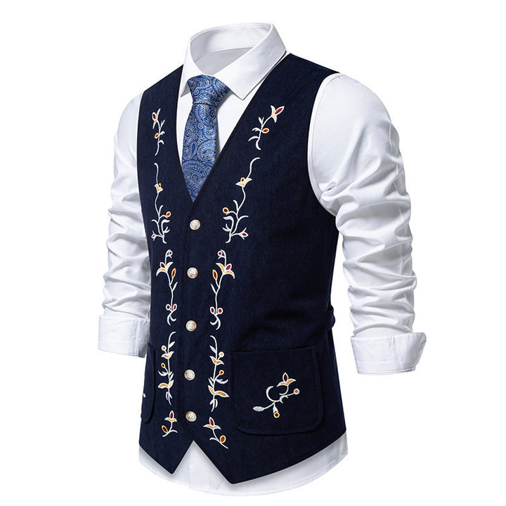 Elegant men's vest with floral design and practical pockets Lune London