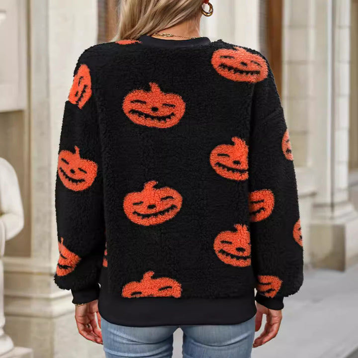 Cozy sweatshirt for ladies with Halloween Lune London pattern