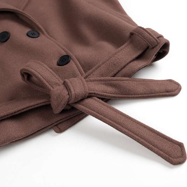 Trendy short trench coat for women with waist tie Lune London