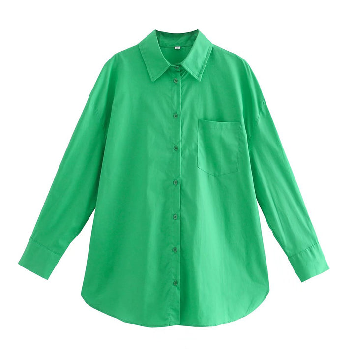 Long sleeve blouse for women with an elegant cut and high quality cotton fabric Lune London