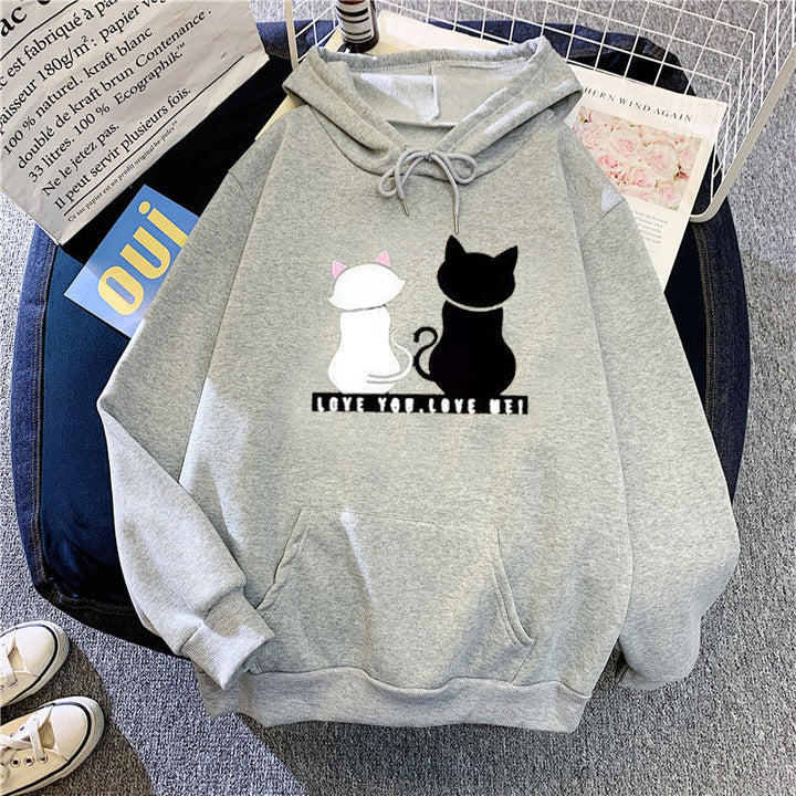 Women's hoodie with cute cat design and casual fit Chic & Stil
