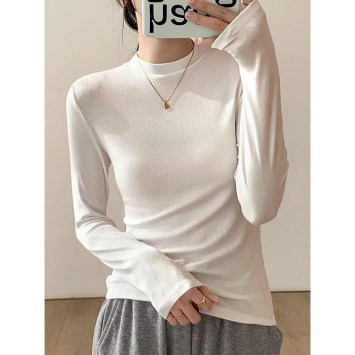Women's long sleeve shirt with higher stand-up collar Chic & Stil