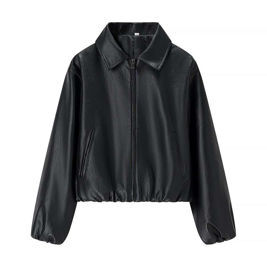 Veste en faux cuir élégante pour femmes avec ceinture élastique Chic & Stil