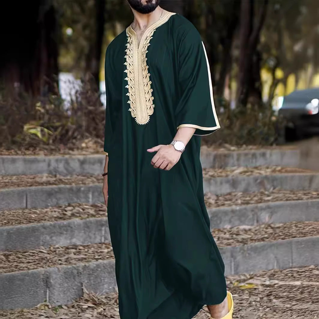 Men's traditional caftan with artistic embroidery Lune London