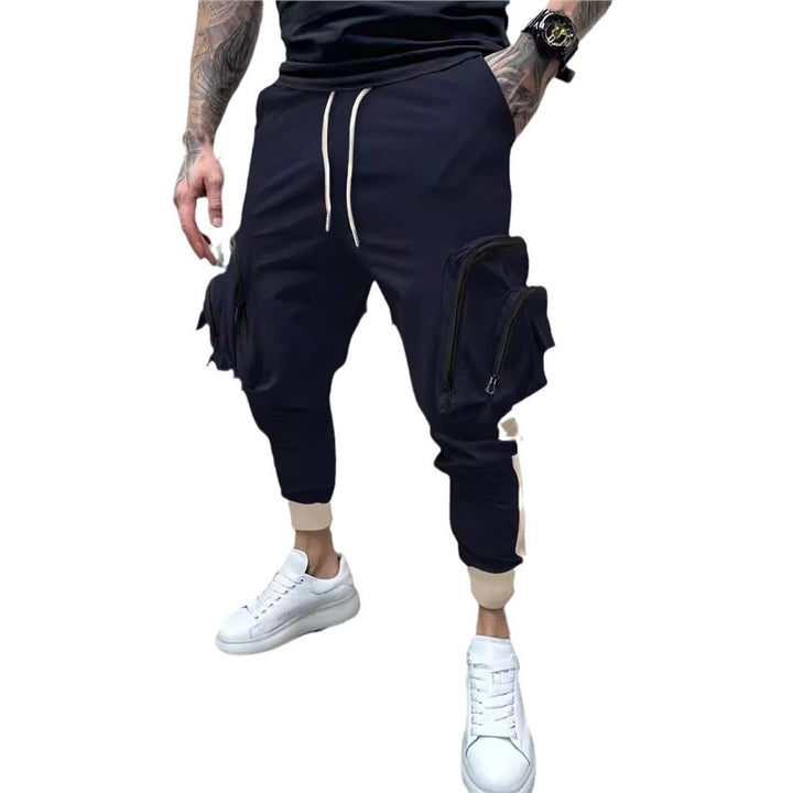 Men's cargo joggers with multifunctional zipped pockets and elastic waistband Lune London