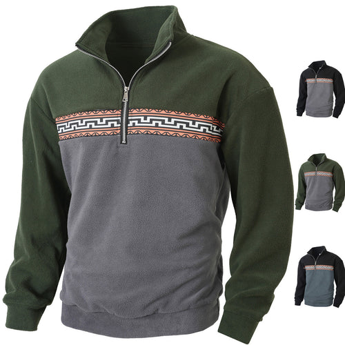 Fleece pullover for men with modern zipper and creative design Lune London