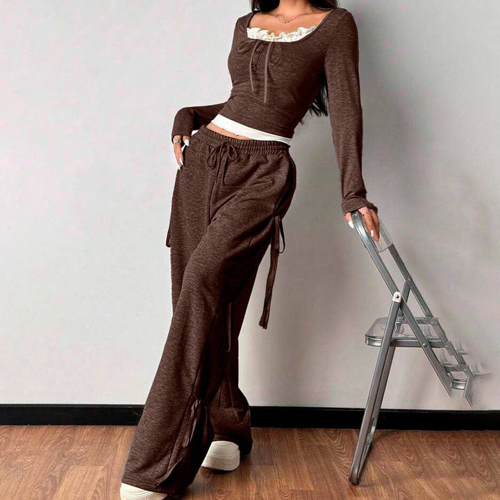 Casual loungewear set for women with trendy ruffle details Lune London