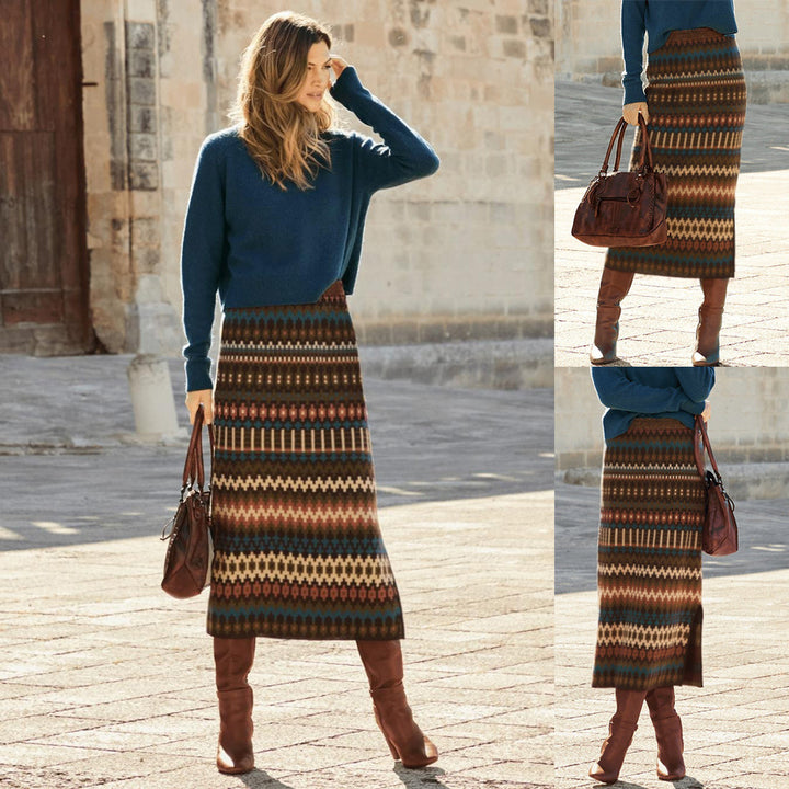 Bohemian maxi skirt with Lune London pattern