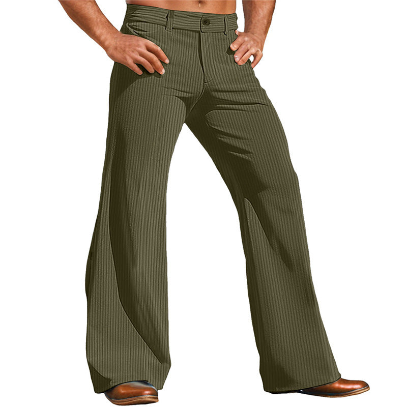 Men's Elegant Flared Pants In Vintage Style with Striped Pattern Lune London