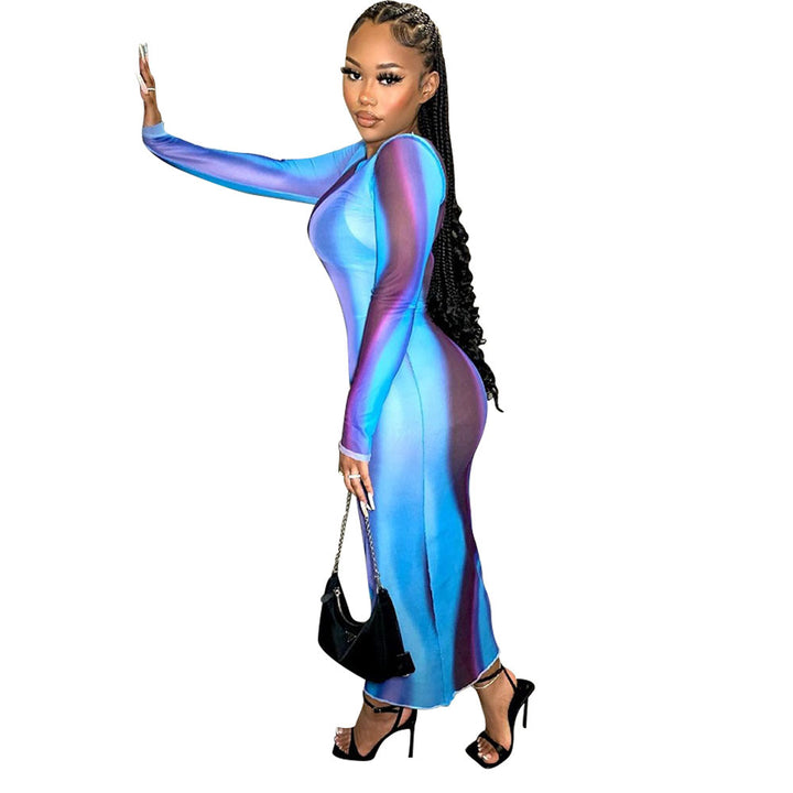 Ladies Transparent Long Sleeve Cover-Up Dress Lune London