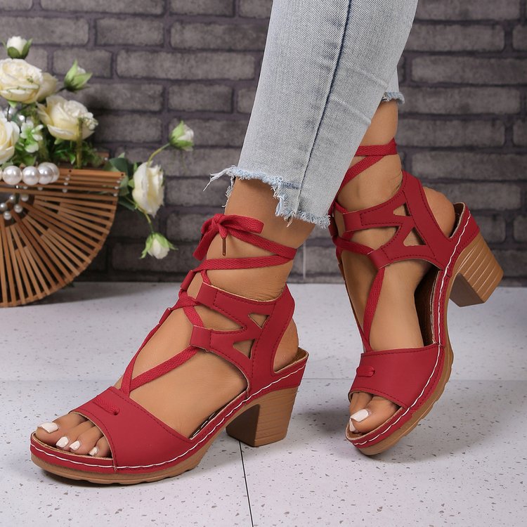 Elegant platform sandals for ladies with adjustable strap and comfortable insole Lune London