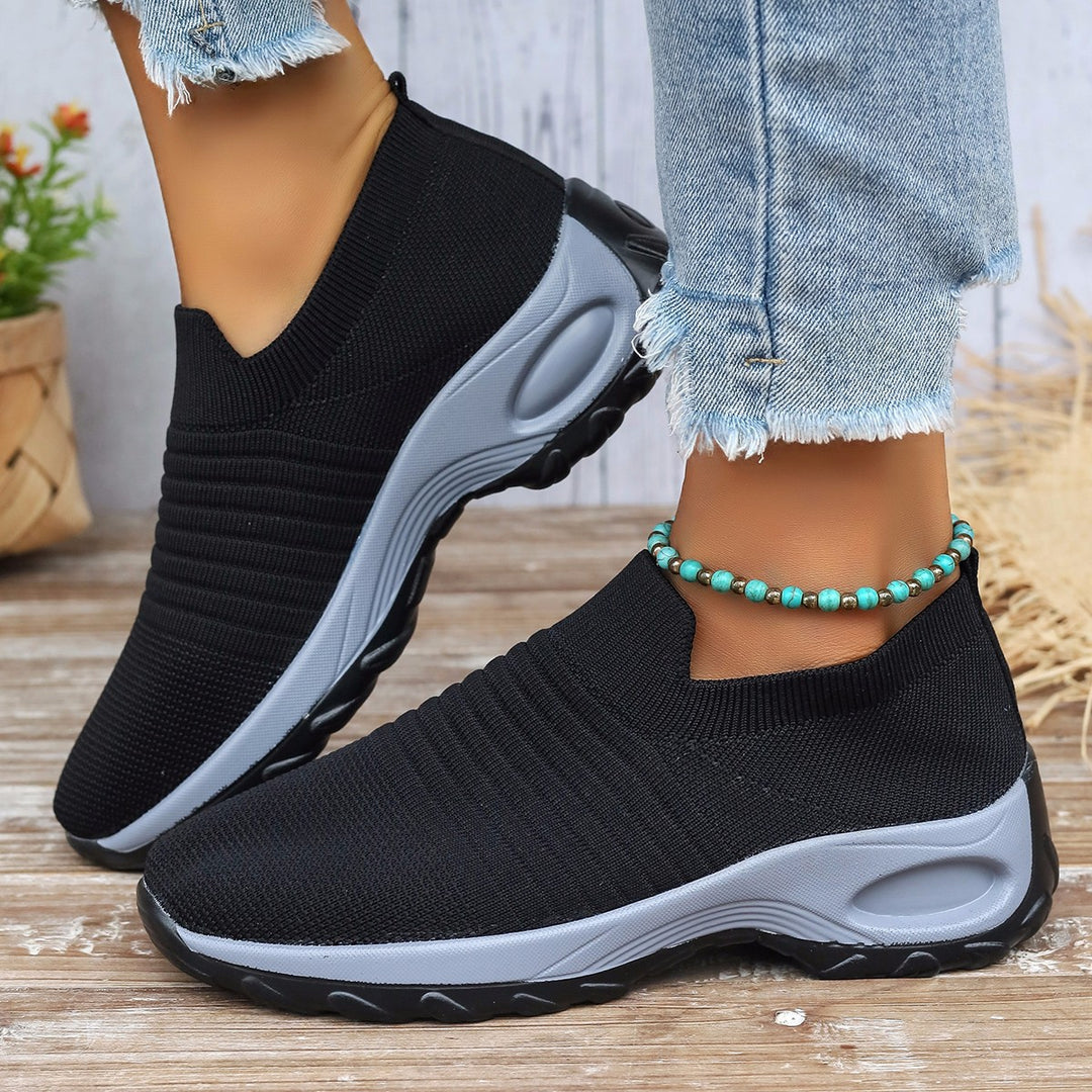 Ladies Slip-On Breathable Sneakers with Chic Elastic Insert