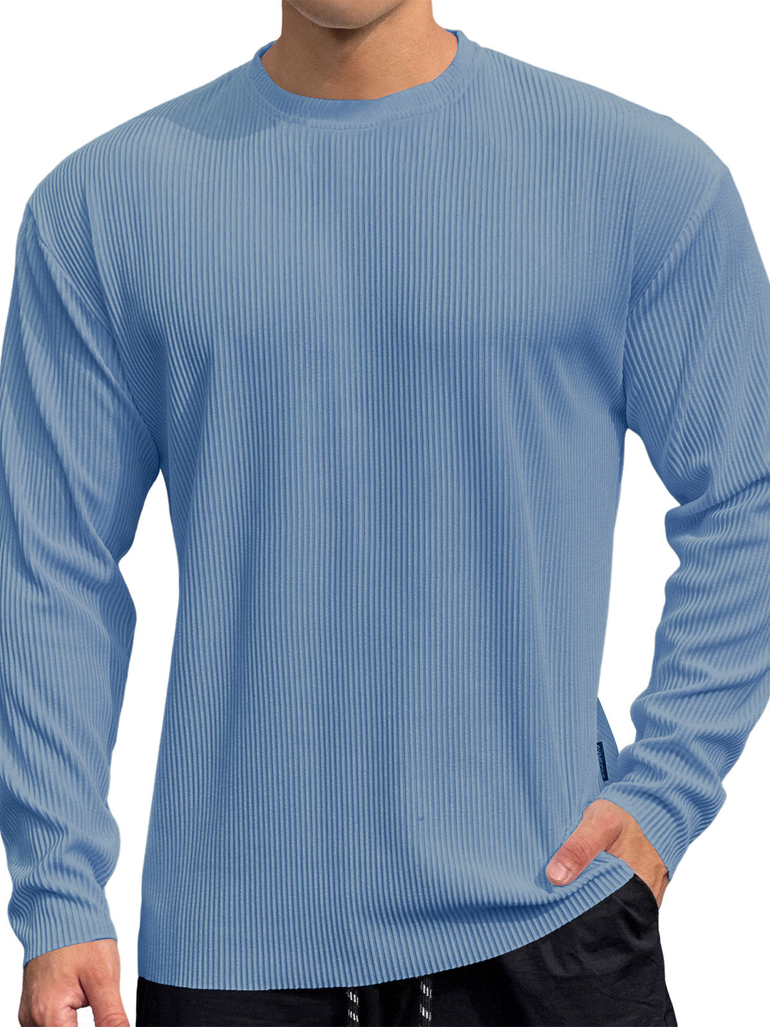 Fine knit pullover for men with textured rib pattern Lune London