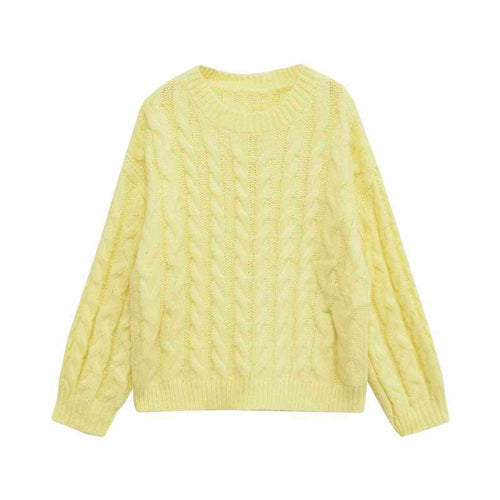 Women’s soft knit sweater with cable pattern Lune London