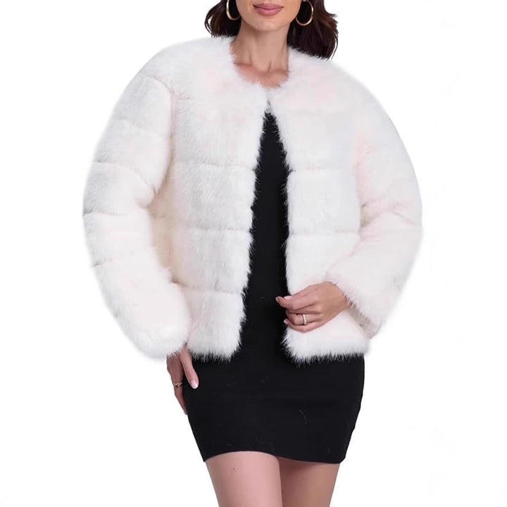 Faux fur jacket for women with structured cut and voluminous sleeves Lune London