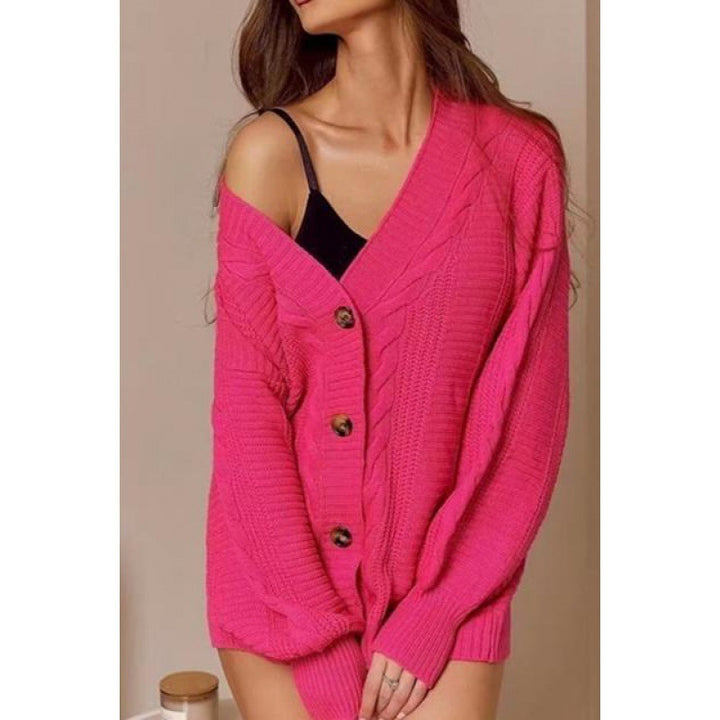 Knit jacket for women with voluminous sleeves and button details Lune London