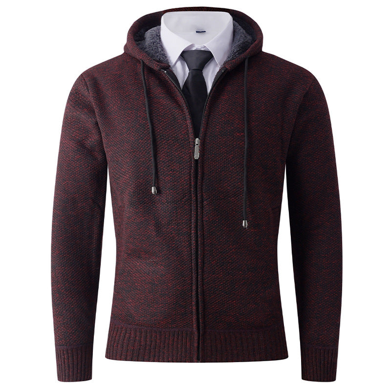 Men's knitted hoodie jacket with structured finish Lune London
