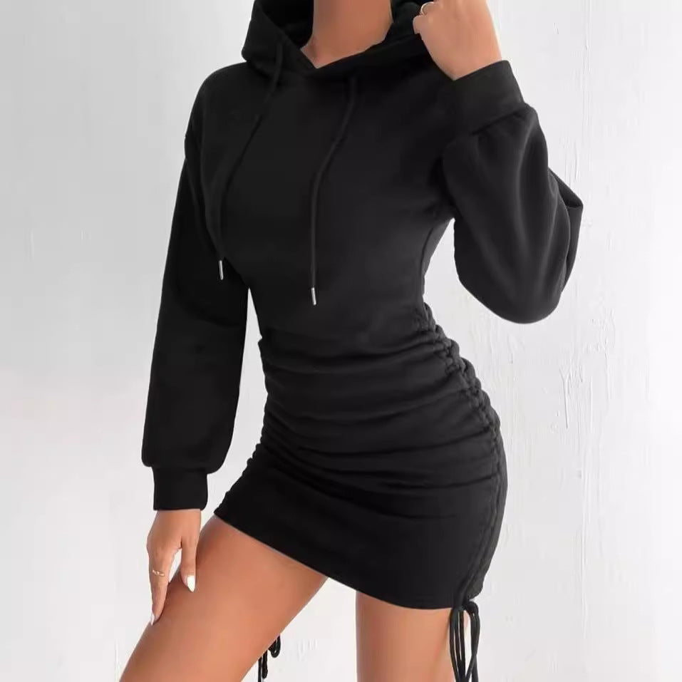 Hooded dress for women with gathered hem and comfortable fit Lune London
