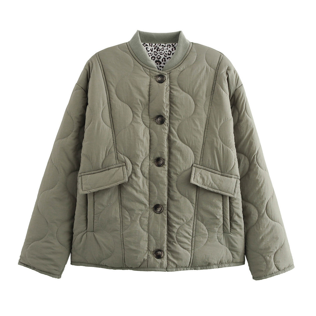 Ladies quilted transition jacket with practical pockets Lune London