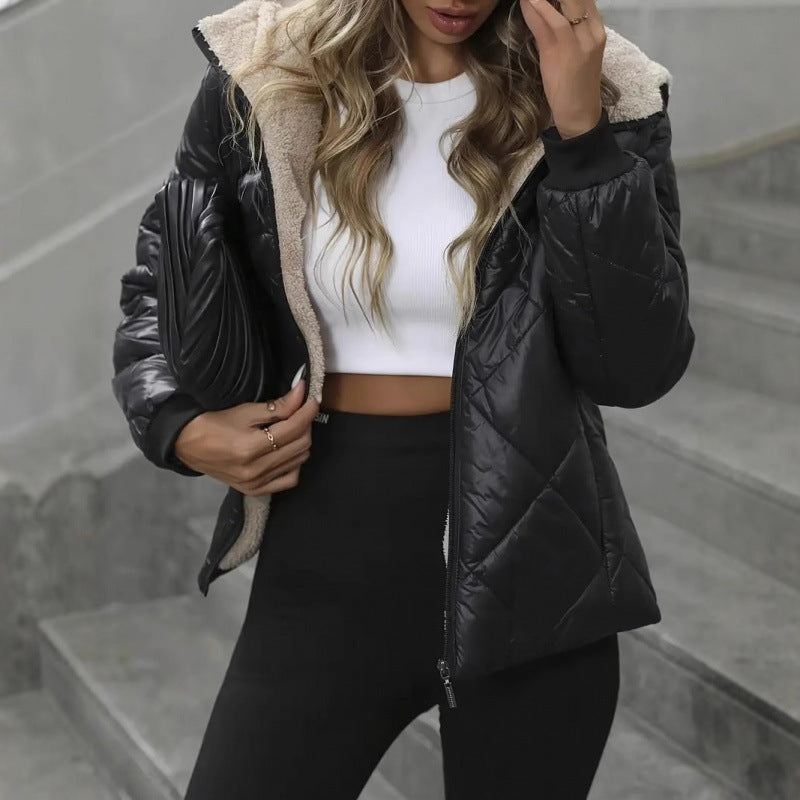 Ladies quilted Winter Jacket with cozy fleece Lune London