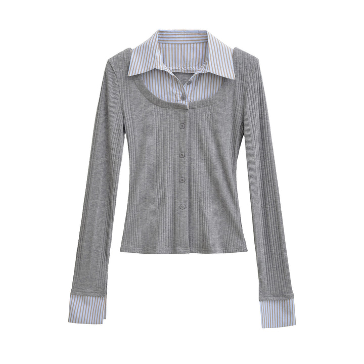 Long-sleeve shirt for women with a modern structured design and a classic shirt collar Lune London