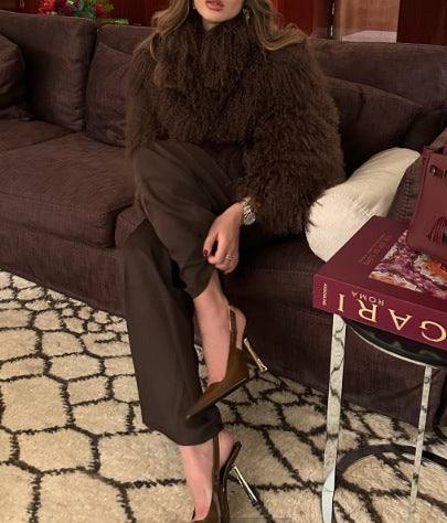 Ladies Plush Cardigan with Voluminous Sleeves Lune London