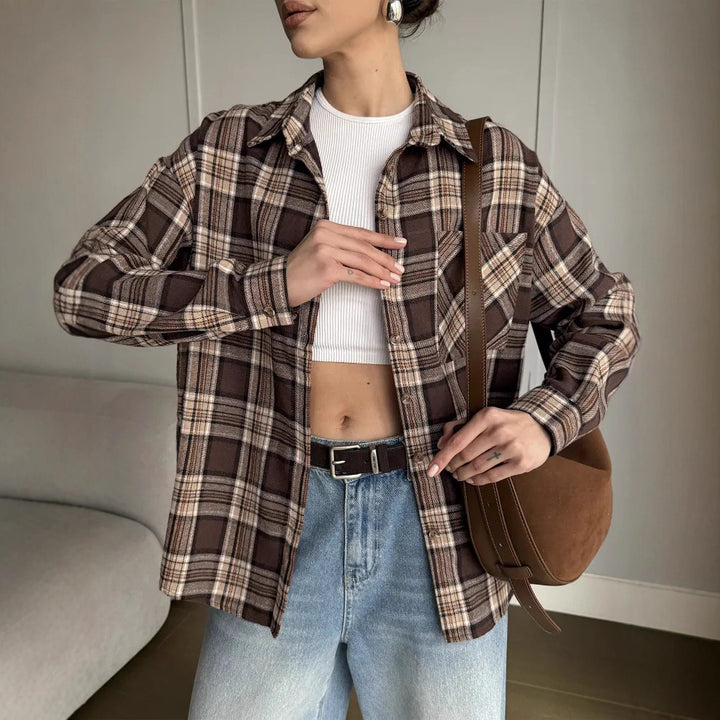 Flannel shirt for women with a check pattern Lune London