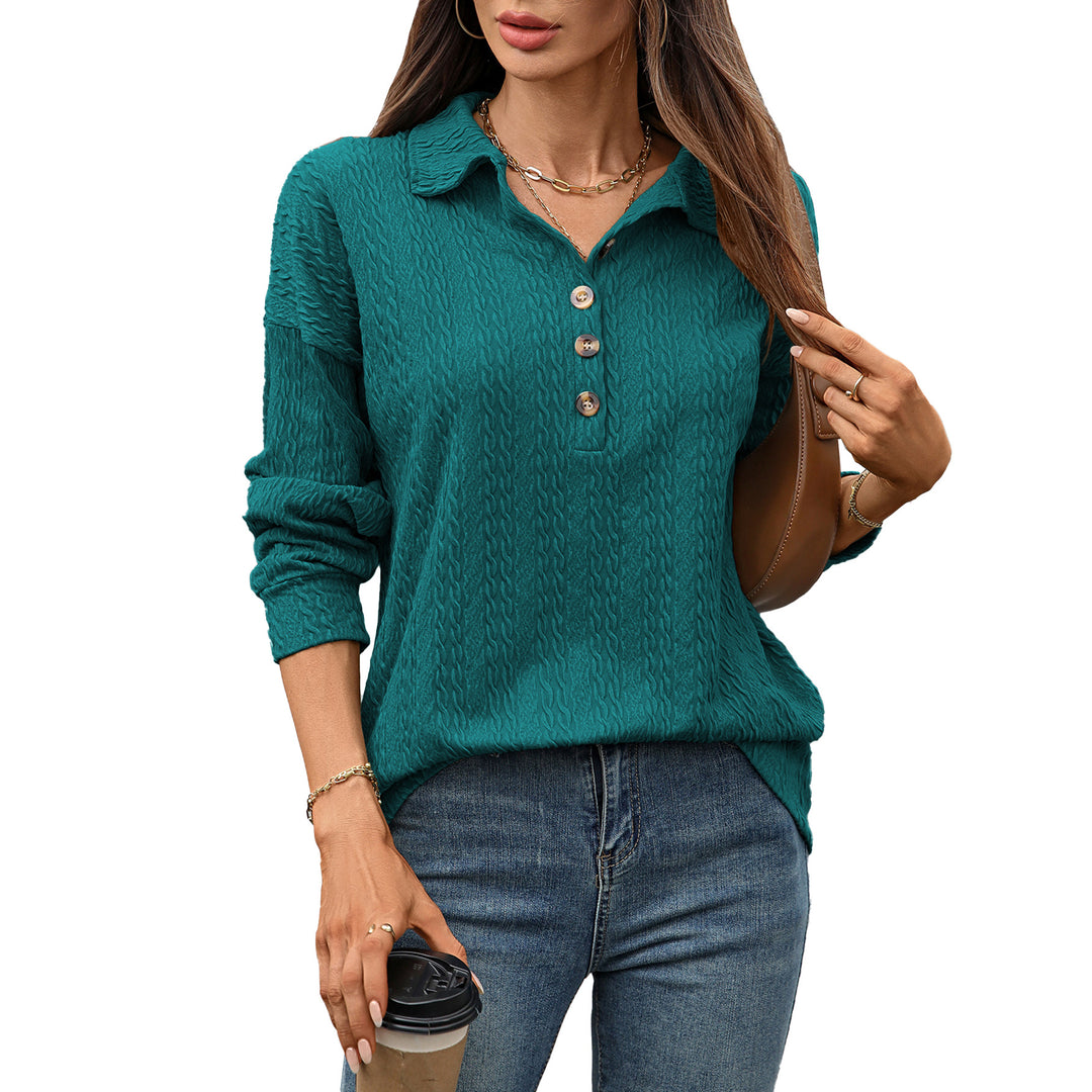 Lune London Textured Button Design Long Sleeve Shirt for Women