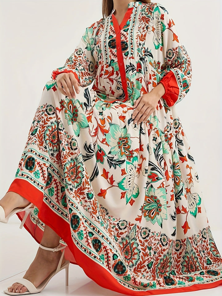 Maxi dress for women with floral pattern Lune London