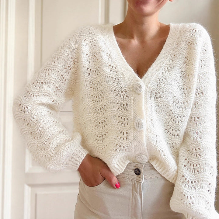 Lune London women's knitted jacket with wavy design