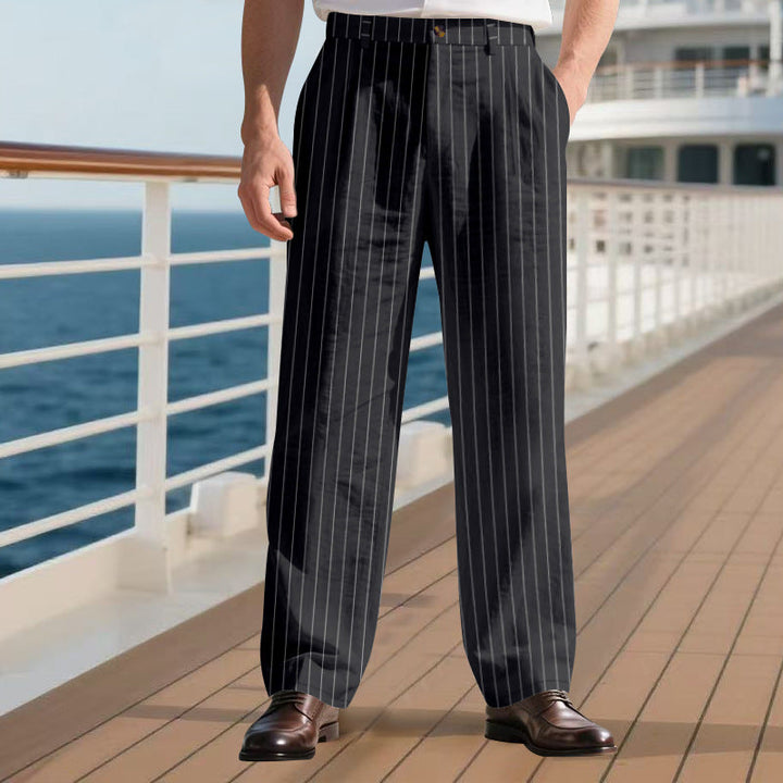 Men's Elegant Suit Pants with Slim Pinstripes Lune London