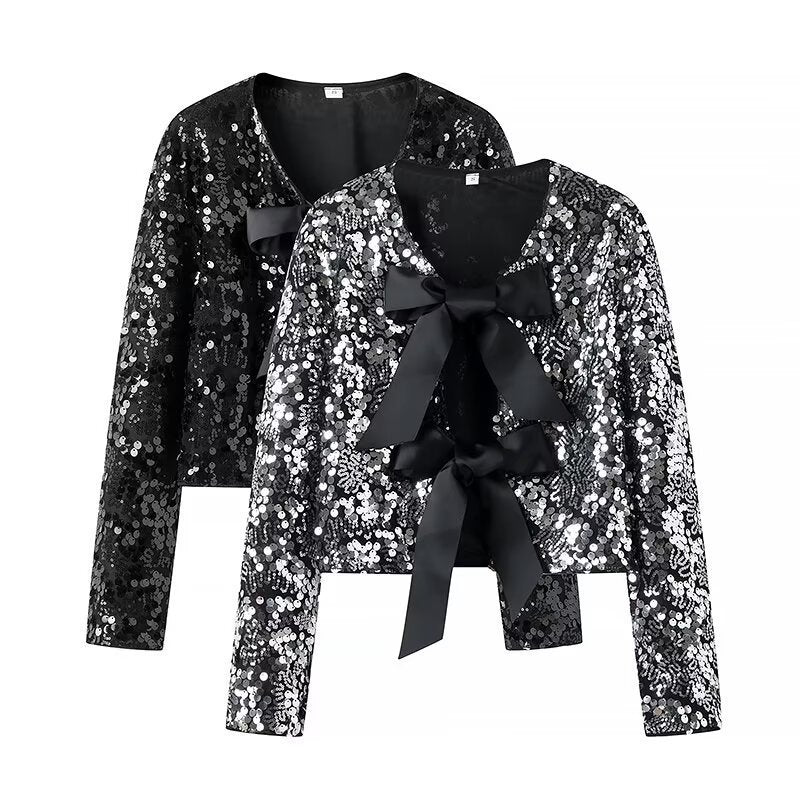 Veste scintillante pour femmes avec nœuds Chic & Stil