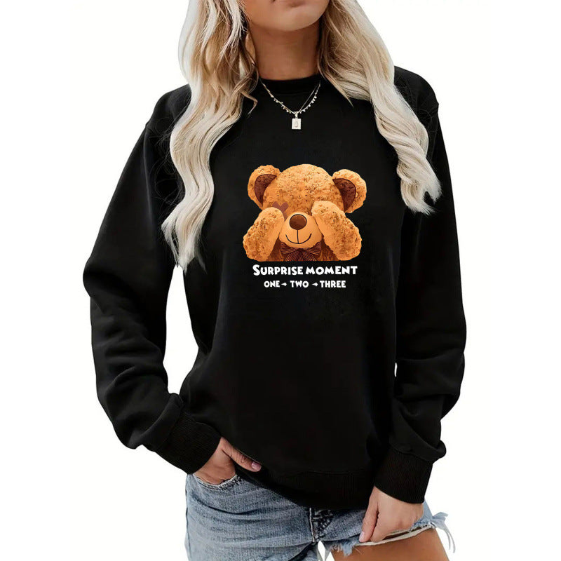 Women's leisure sweater with cute bear design Lune London