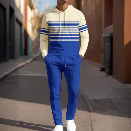 Men Sportiver Hoodie with textured design and trendy stripes Lune London
