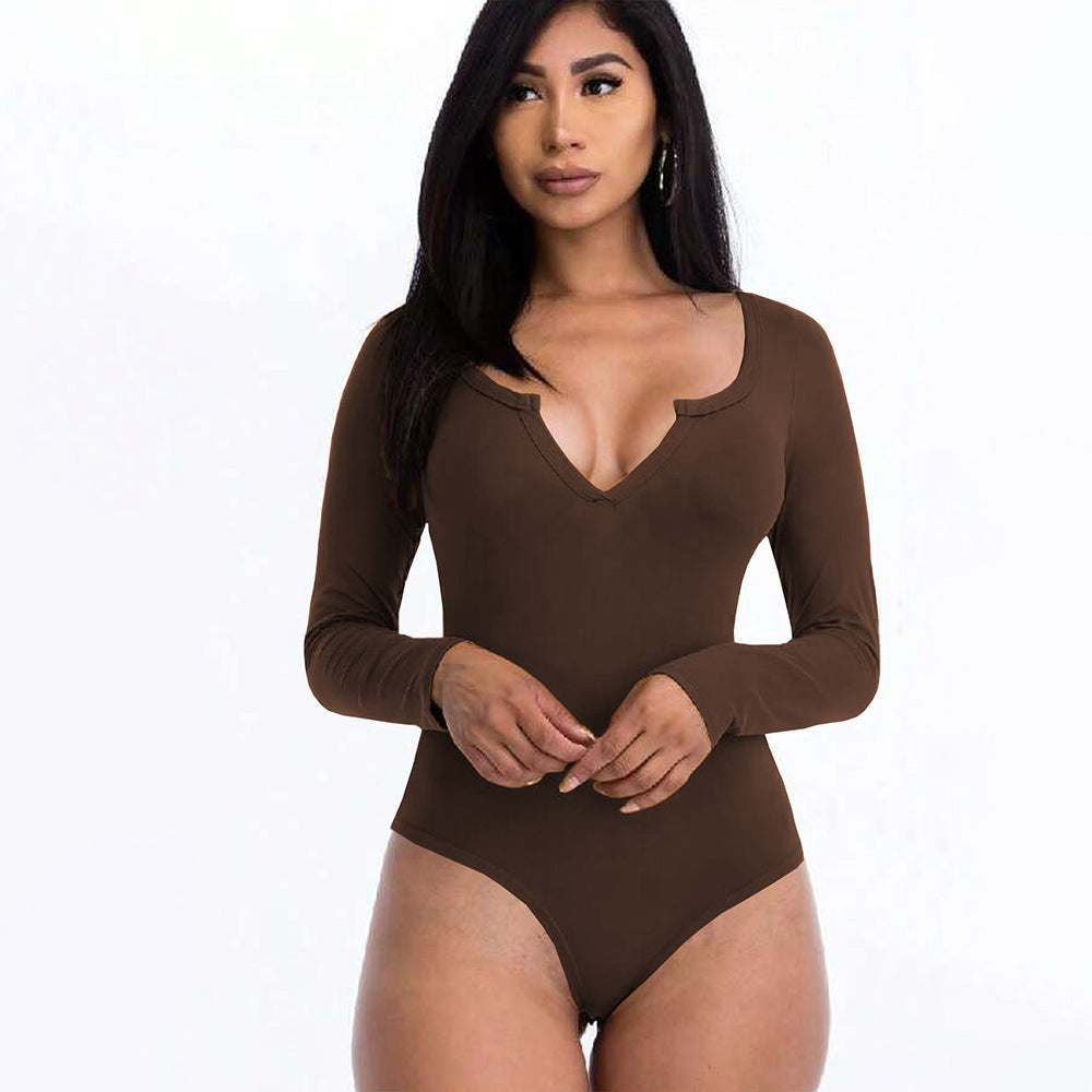 Body woman with deep V-neck and long sleeves Chic & Stil