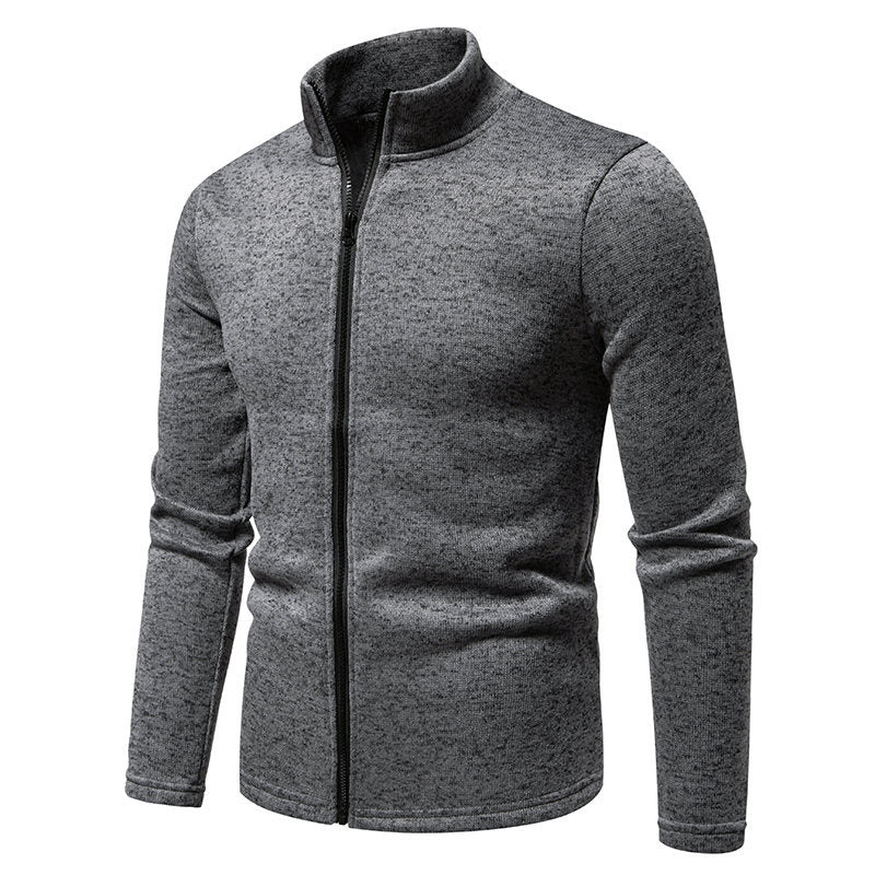 Fleece jacket for men with stand-up collar and full zip Lune London