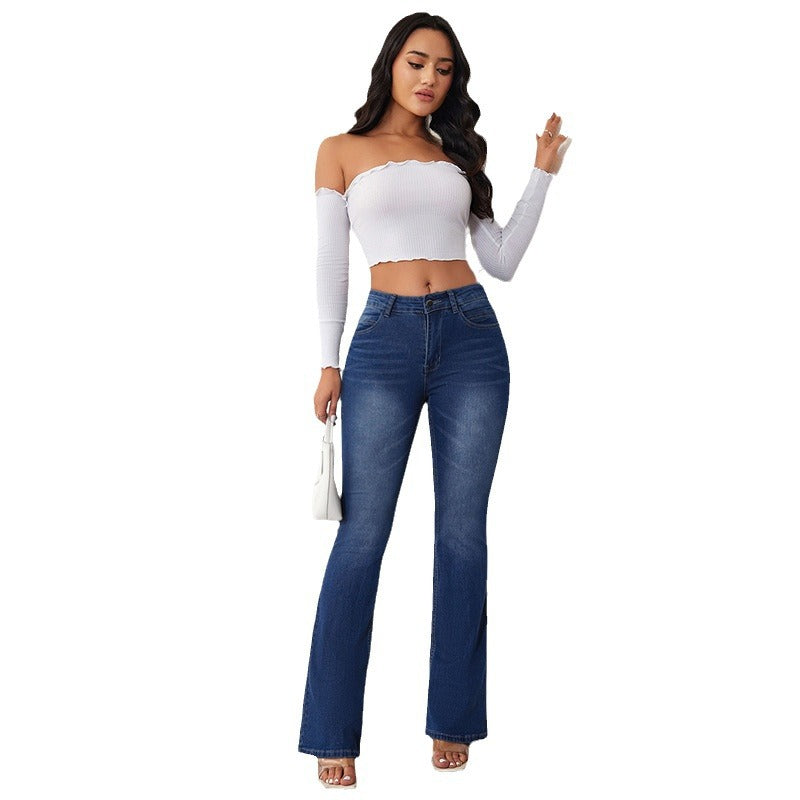 Women's Flared Jeans with High Waist and Comfortable Fit Lune London