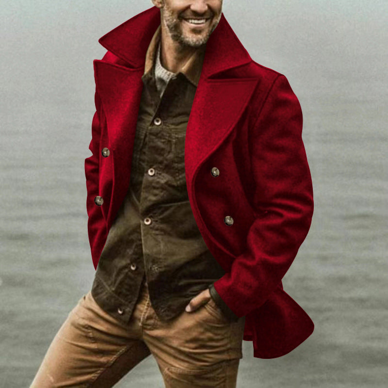 Men Elegant Peacoat Lune London