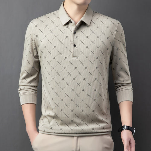 Men's Long Sleeve Polo with an innovative pattern and breathable properties Lune London