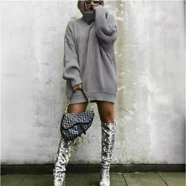 Oversized knit sweater for women with a modern textured pattern Lune London